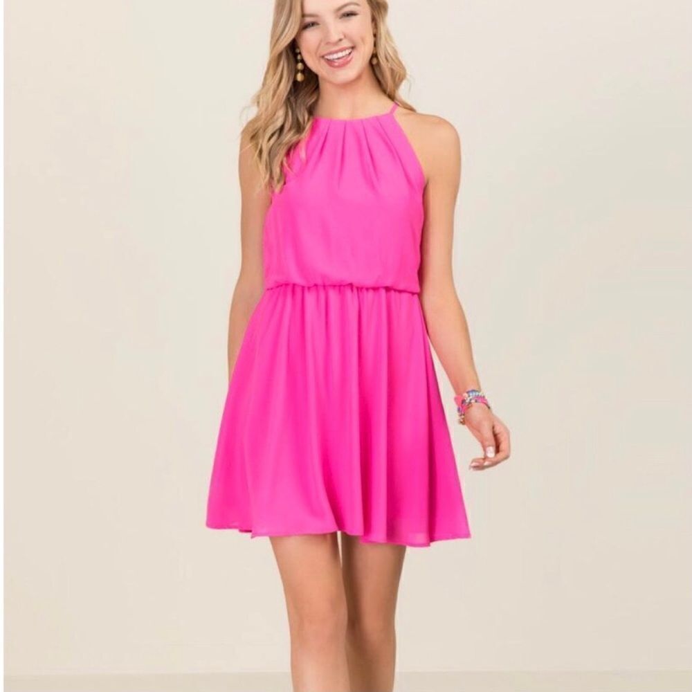 Lush Hot Pink Skater Dress Size XS